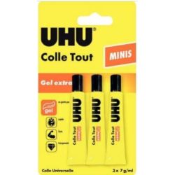 Colle en tube UHU - Gel - 7ml (Lot de 3) - Z