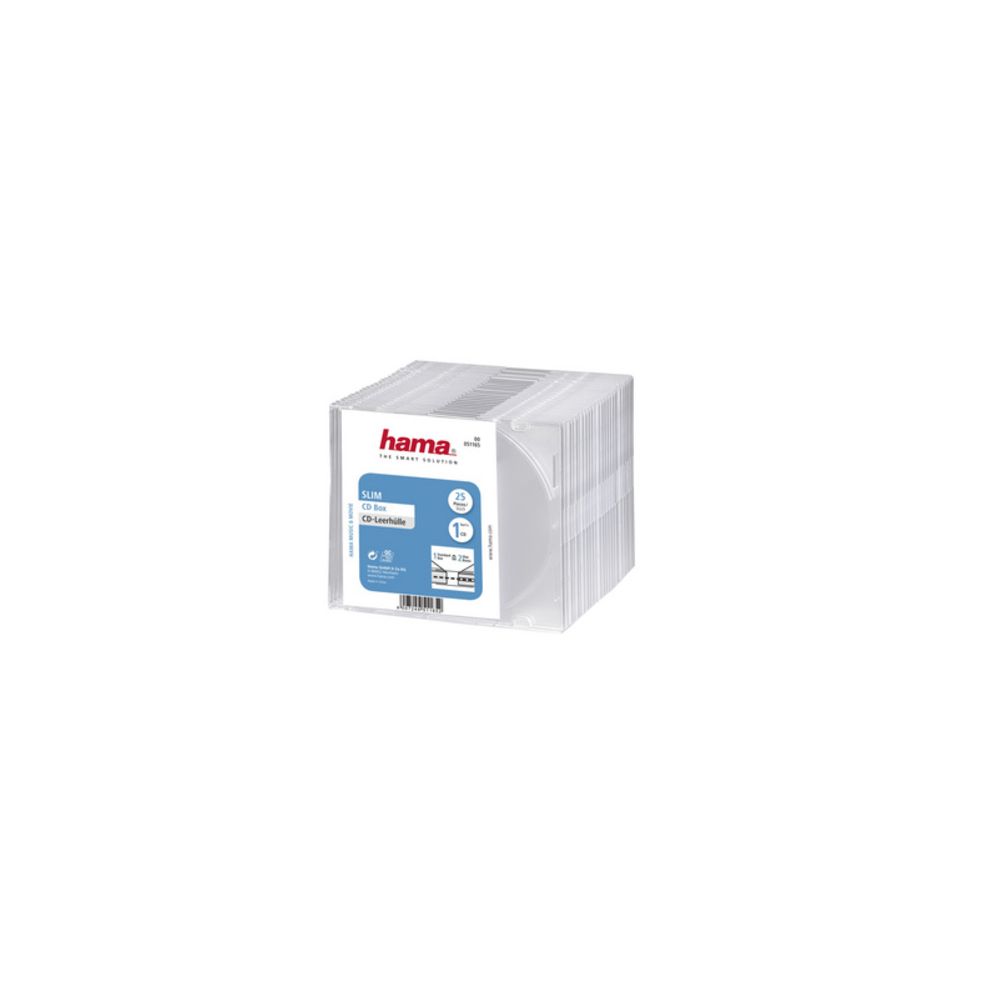 Boitiers vides cristal CD/DVD-Transparent SLIM CASE HAMA-Par 25 Boitiers vides cristal CD/DVD-Transparent SLIM CASE HAMA-Par 25