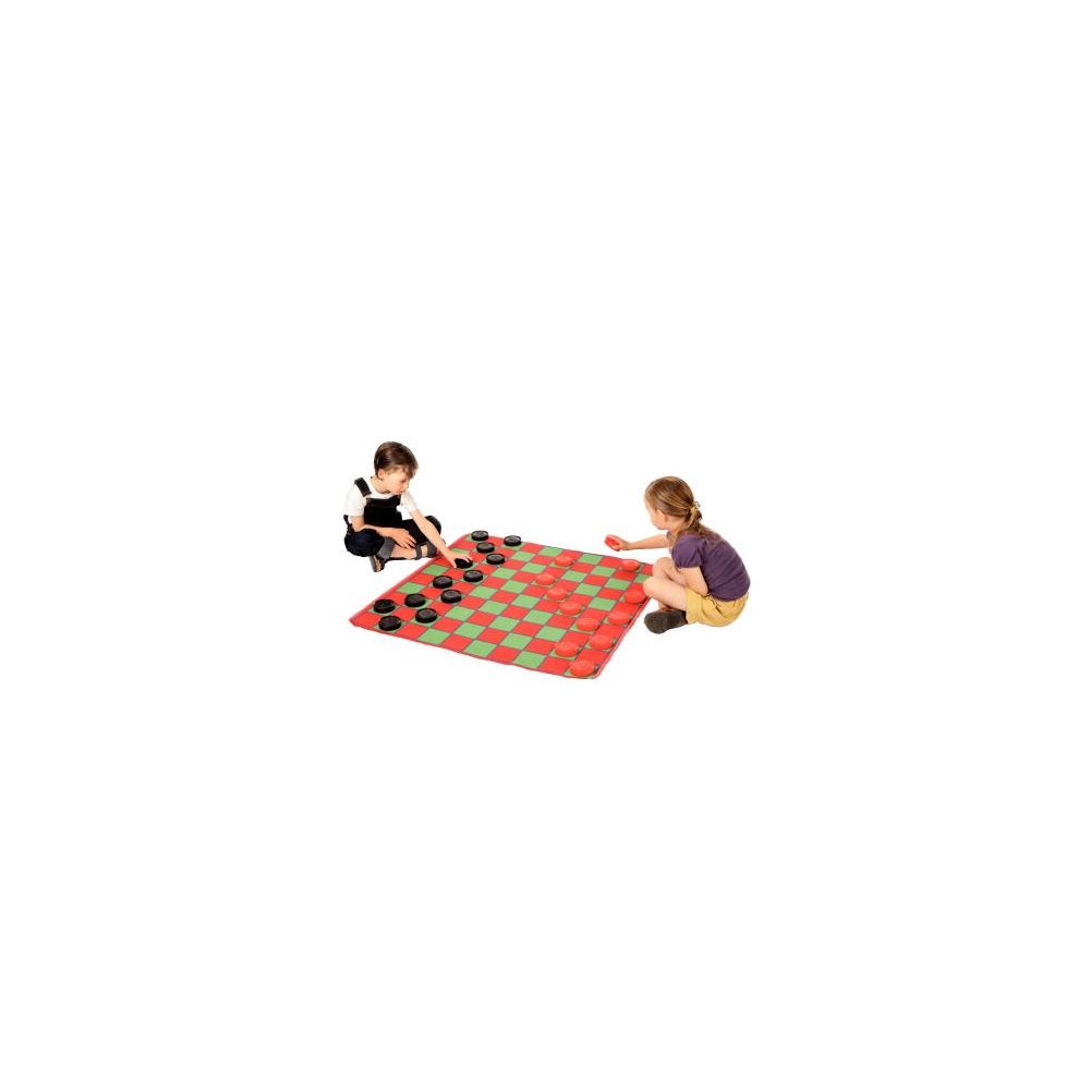 Jeu de dames Géant - Tapis 1x1m - 30 pièces de 8 cm de diamètre Jeu de dames Géant - Tapis 1x1m - 30 pièces de 8 cm de diamètre