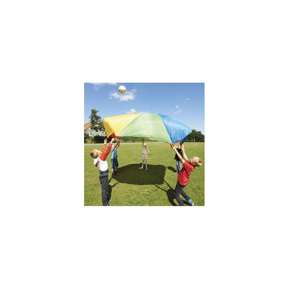 Jeu du parachute en Toile - 8 poignées - Diamètre 350cm - Dès 3 ans Jeu du parachute en Toile - 8 poignées - Diamètre 350cm - Dès 3 ans