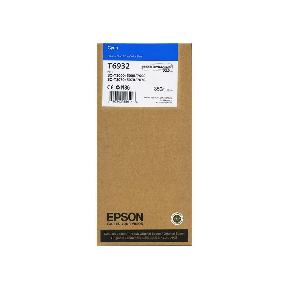 Cart EPSON - T6932 - Cyan UltraChrome XD SC-T7000 (350ml) F // Cart EPSON - T6932 - Cyan UltraChrome XD SC-T7000 (350ml) F //