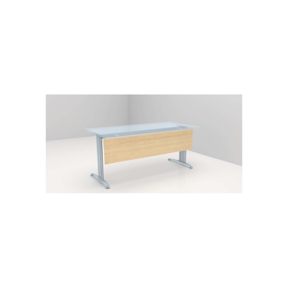 Voile de fond H.35 pour bureau L.140 P.80, Alu Chene Clair Voile de fond H.35 pour bureau L.140 P.80, Alu Chene Clair