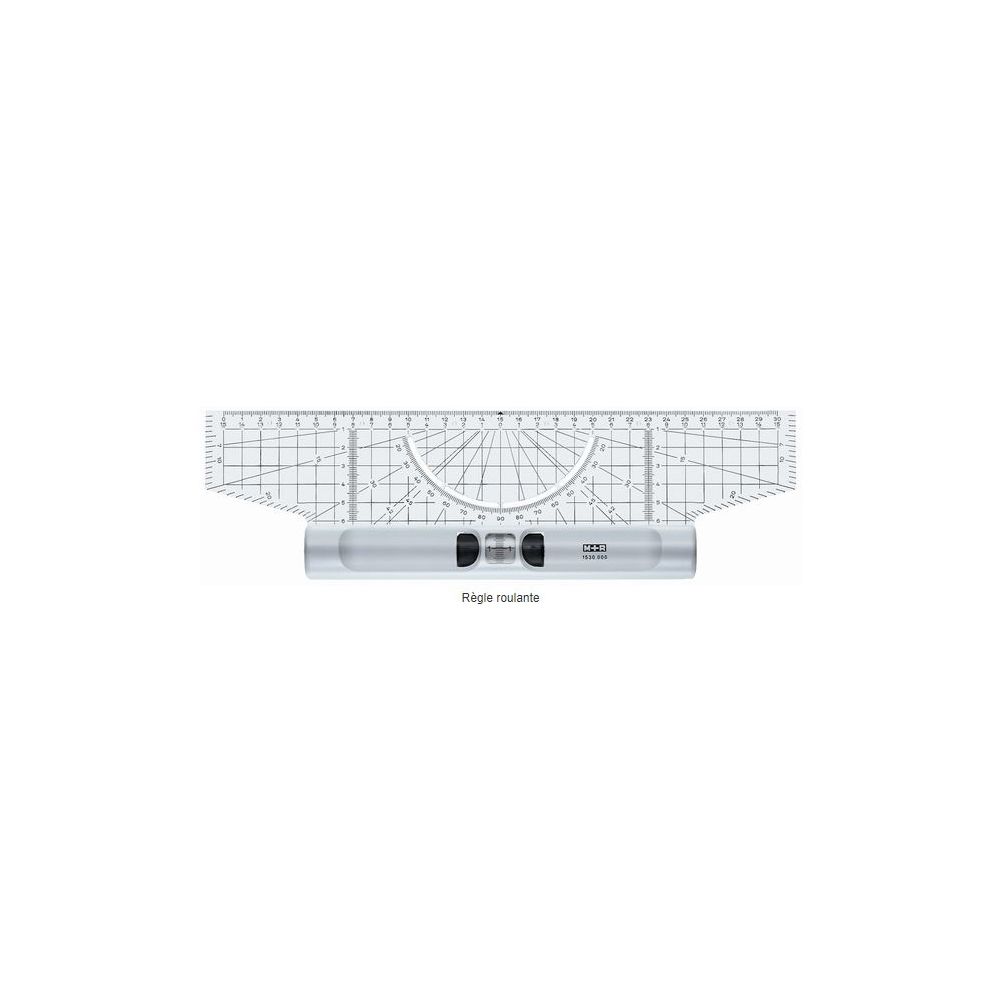 Regle roulante avec rapporteur et loupe - Lignes // - 30cm Regle roulante avec rapporteur et loupe - Lignes // - 30cm