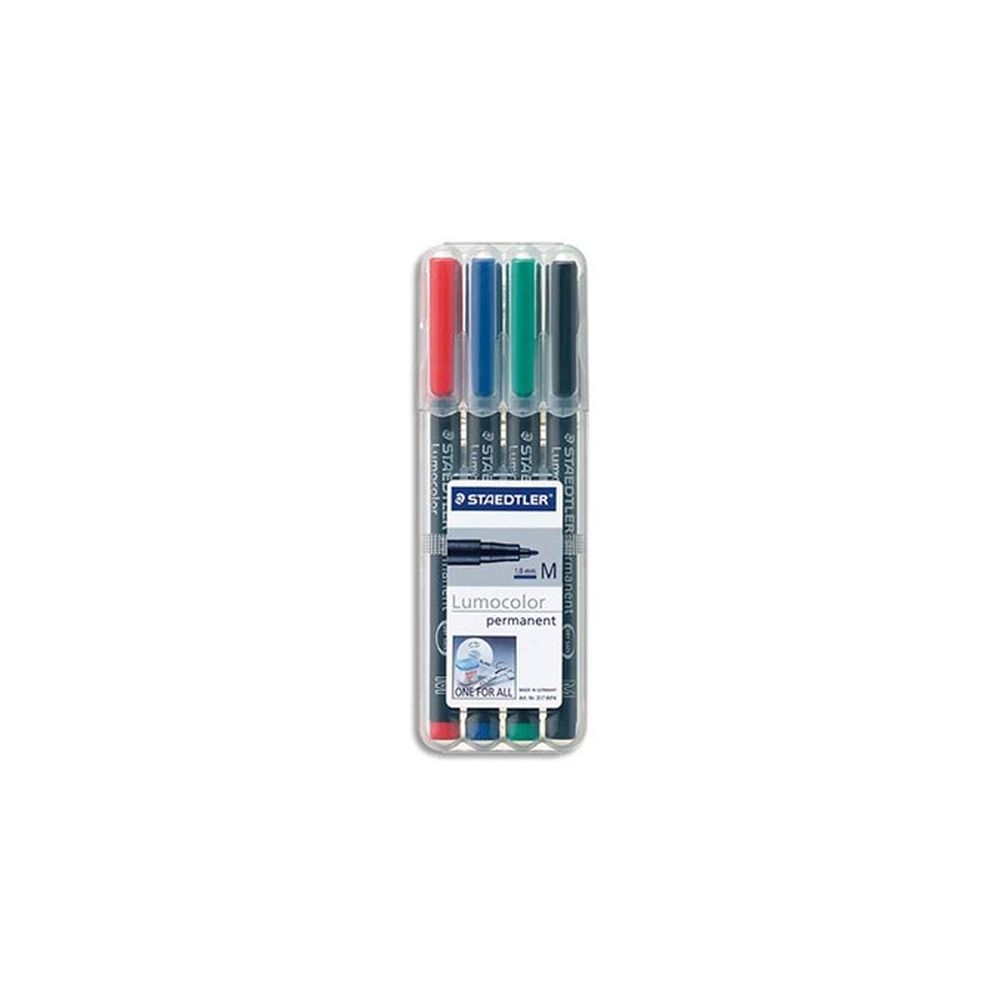 Marqueur perm. STAEDTLER OHP Lumocolor- 1mm - 4 COUL. 317WP4 // Marqueur perm. STAEDTLER OHP Lumocolor- 1mm - 4 COUL. 317WP4 //