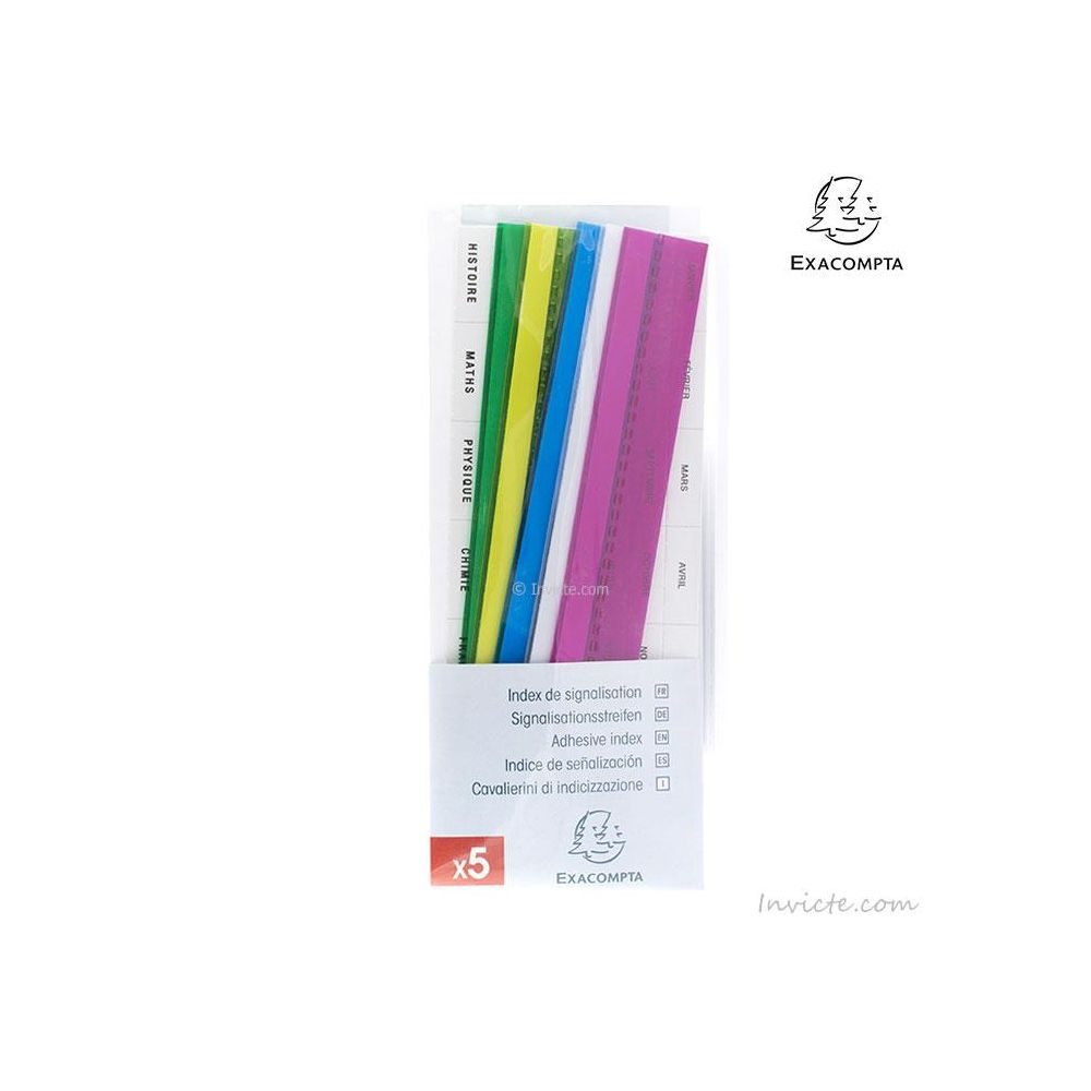 Index de signalisation 5 bandes de 20cm - Couleurs assorties- Z Index de signalisation 5 bandes de 20cm - Couleurs assorties- Z