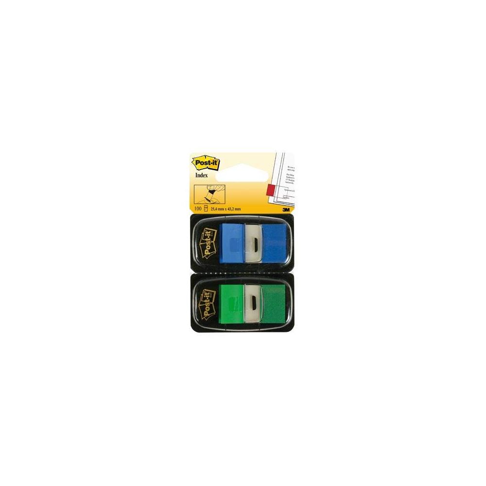 Index POST-IT (lot de 2 x 50 index) - BLEU & VERT - Z