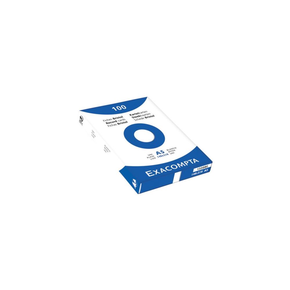 Fiches Bristol A5 205g Uni 100 f BLANC EXACOMPTA // Fiches Bristol A5 205g Uni 100 f BLANC EXACOMPTA //