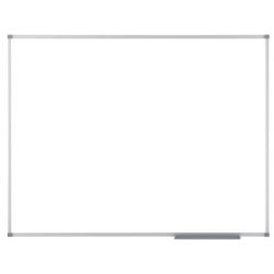 Tableau blanc 90 x 120 cm émaillé magnétique Cadre alu + auget //
