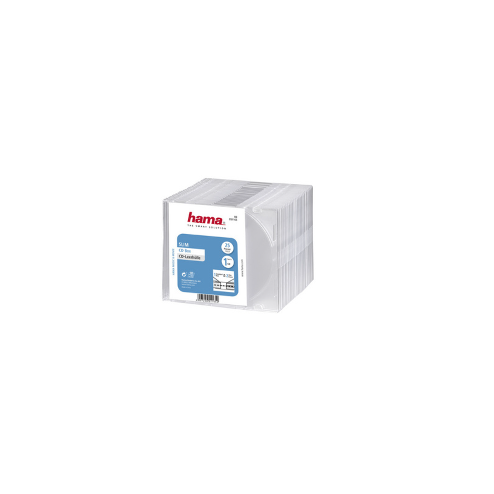 Boitiers vides cristal CD/DVD-Transparent SLIM CASE HAMA-Par 25