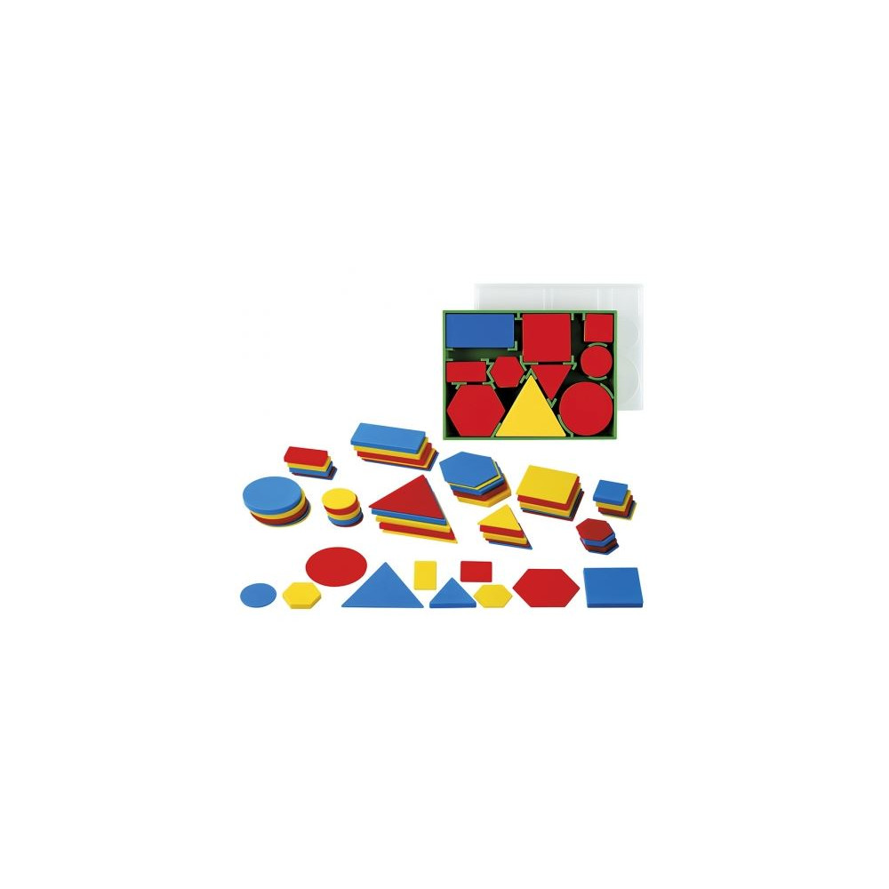 Blocs logiques - 60 pièces en plastique de géométrie - NATHAN Blocs logiques - 60 pièces en plastique de géométrie - NATHAN