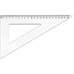 Equerre Cristal en plastique graduée Angle 60° et Angle droit 21cm **