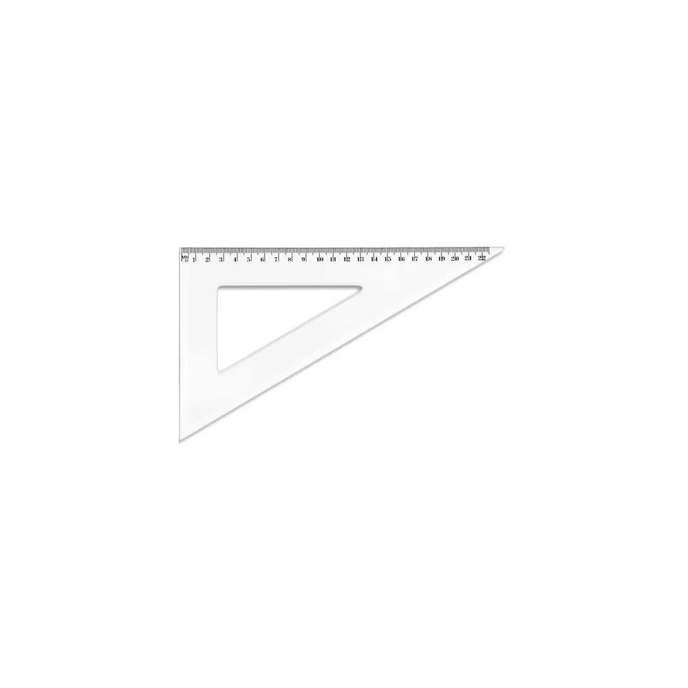 Equerre Cristal en plastique graduée Angle 60° et Angle droit 21cm **