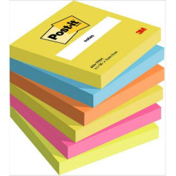 Bloc reposit. 76 x 76mm POST-IT - 100f - Coul Energetic - Par 6- Z