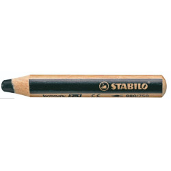 Crayon Couleur tous supports Effaçable STABILO Woody - NOIR