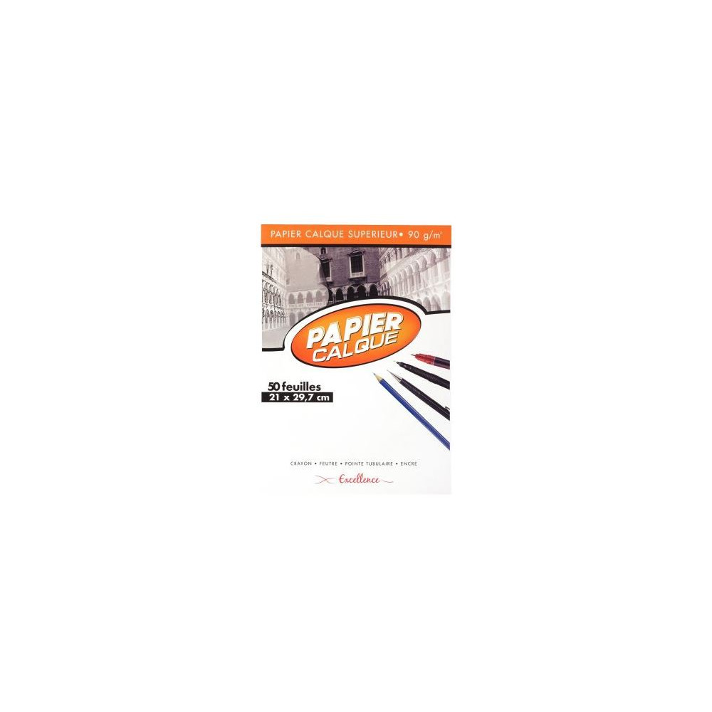 Papier calque A4 - 90g - 50 feuilles ** Papier calque A4 - 90g - 50 feuilles **