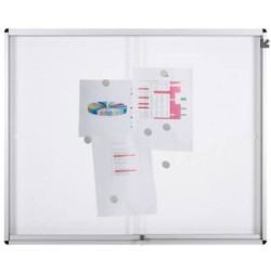 Vitrine intér. fond Magnét - L90xH95cm (12 x A4) Porte Coul.+ Serrure