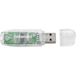Clé USB 2.0 - 32 Go - INTENSO - Rainbow Line - Transparente 