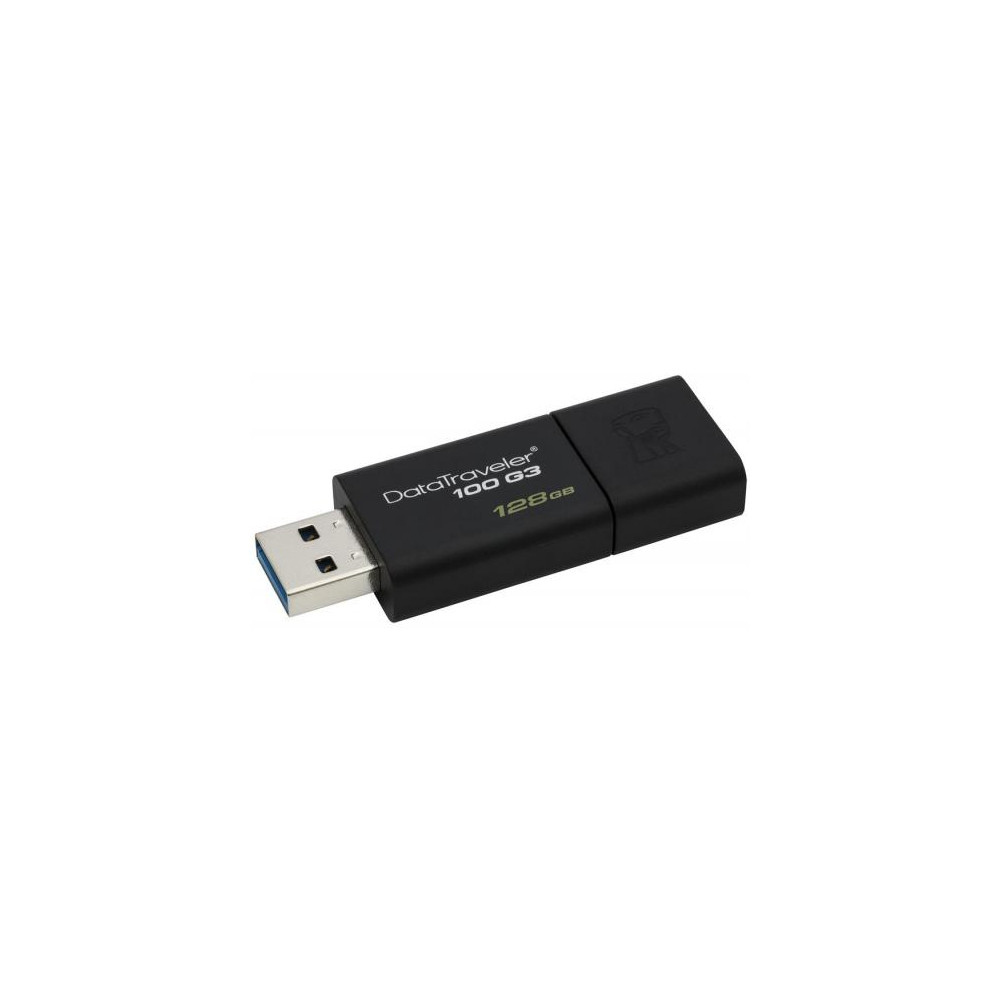 Clé USB 3.2 - 128 Go - KINGSTON - DataTraveler 100 G3 - Noir //