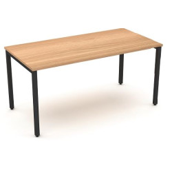 Table poly. rectangulaire 140 x 80 - Chêne clair - Pieds  Alu. - T6