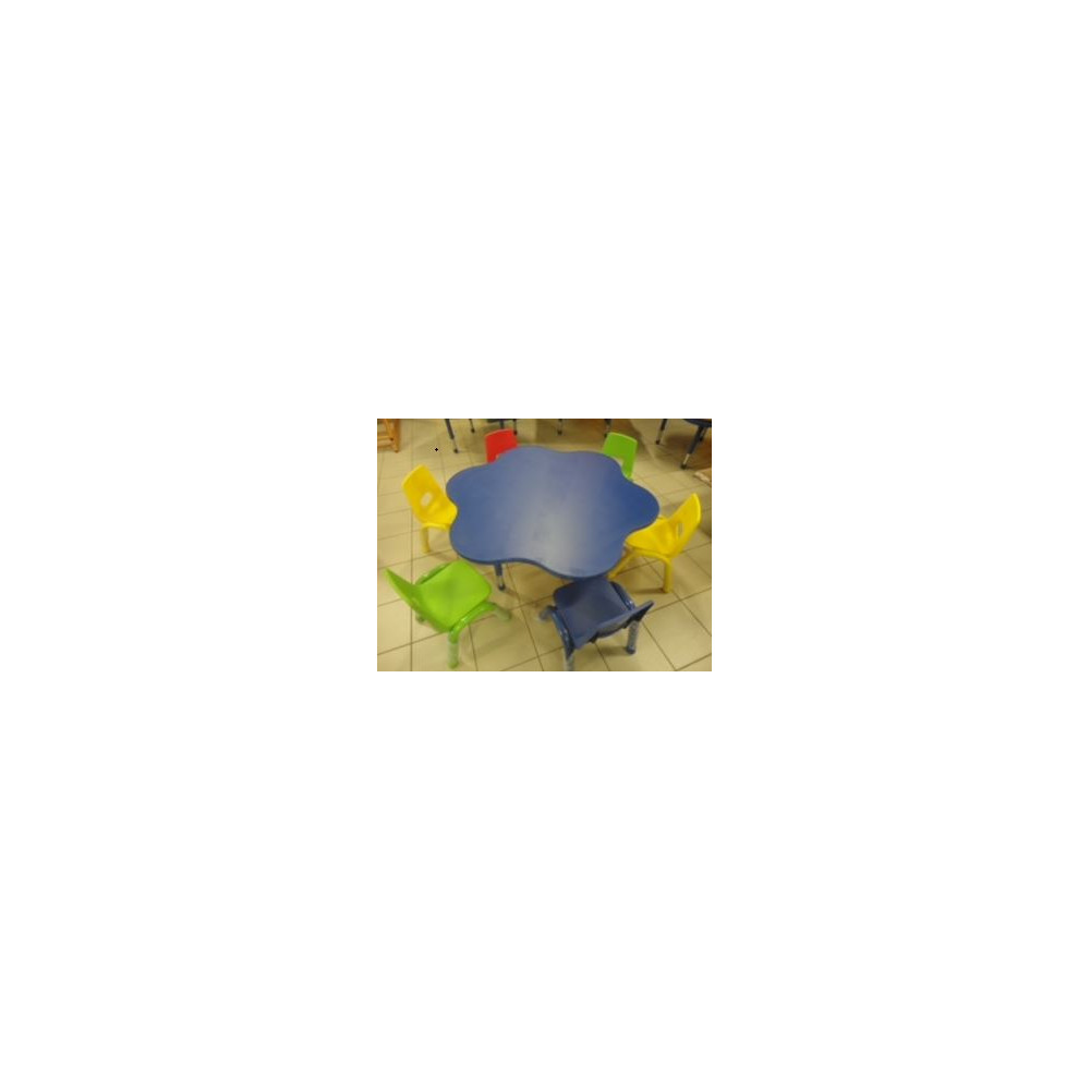 Table matern. ajust. PVC Fleur 6 pl. (D:120 cm - H:37 à 62 cm) VERT