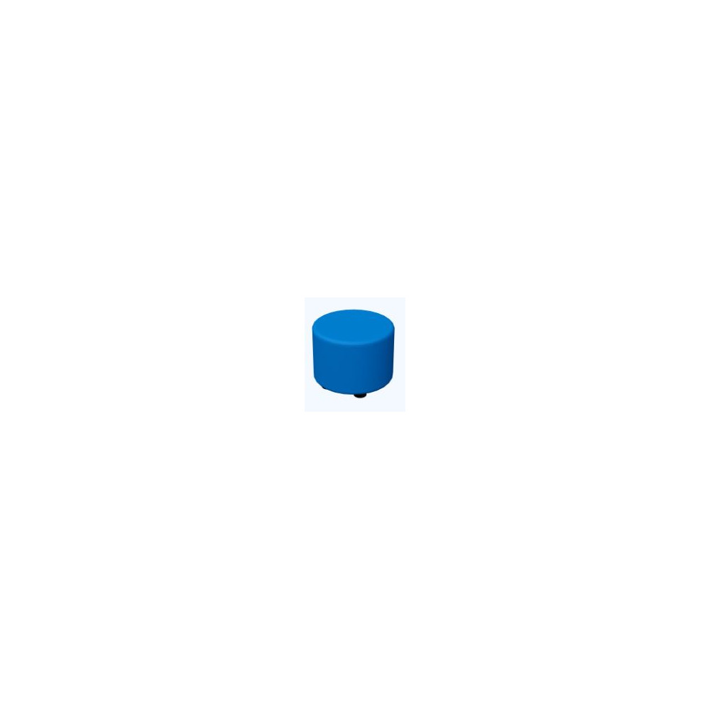 Pouf Rond en cuir L60 x H43cm - BLEU - Taille adulte Pouf Rond en cuir L60 x H43cm - BLEU - Taille adulte