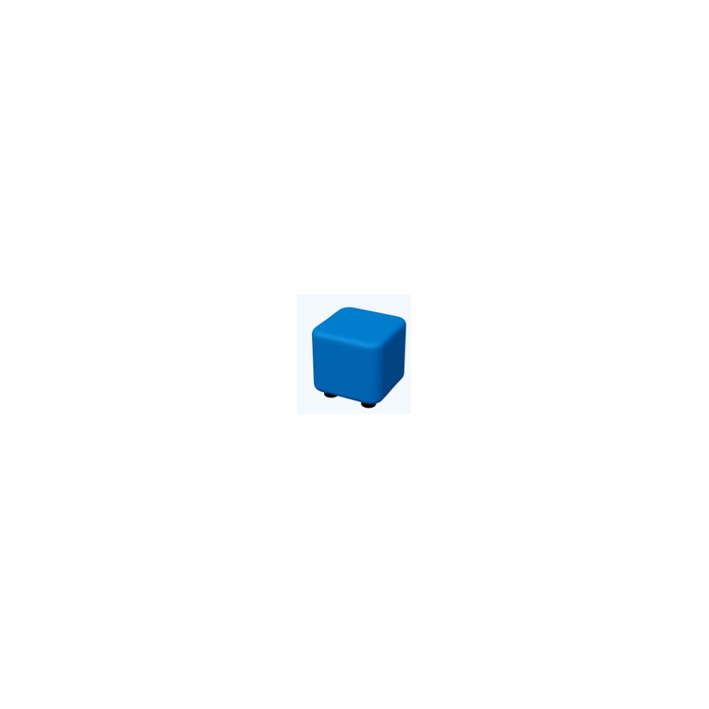 Pouf Carré en cuir L60 x H43cm - BLEU - Taille adulte Pouf Carré en cuir L60 x H43cm - BLEU - Taille adulte