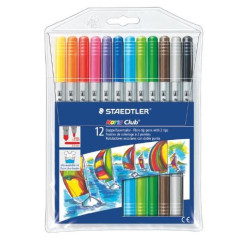 Feutre Couleur STAEDTLER Double pointes - 1 à 3 mm (par 12)