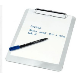 Porte Bloc A4 en PVC rigide avec Pince Forte - TRANSLUCIDE  