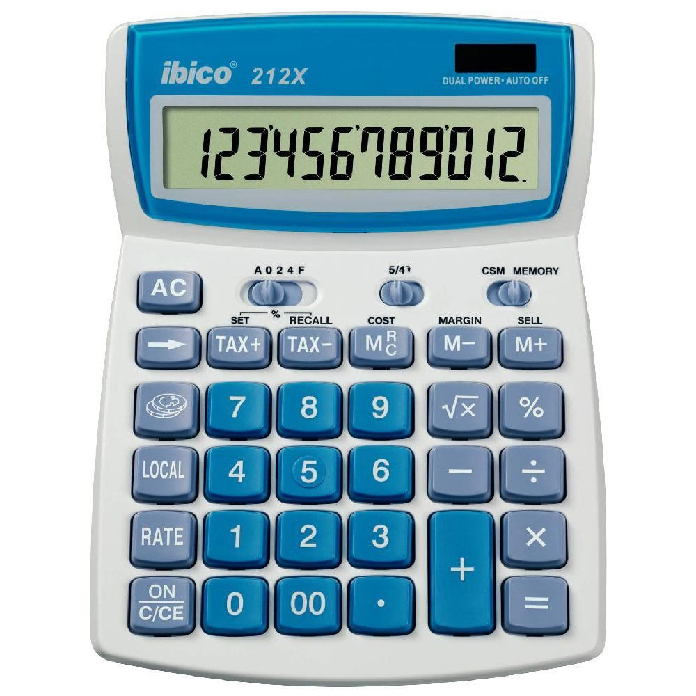 Calculatrice Bureau 12 chif. IBICO 212X 14x18 cm Ecran inclinable //
