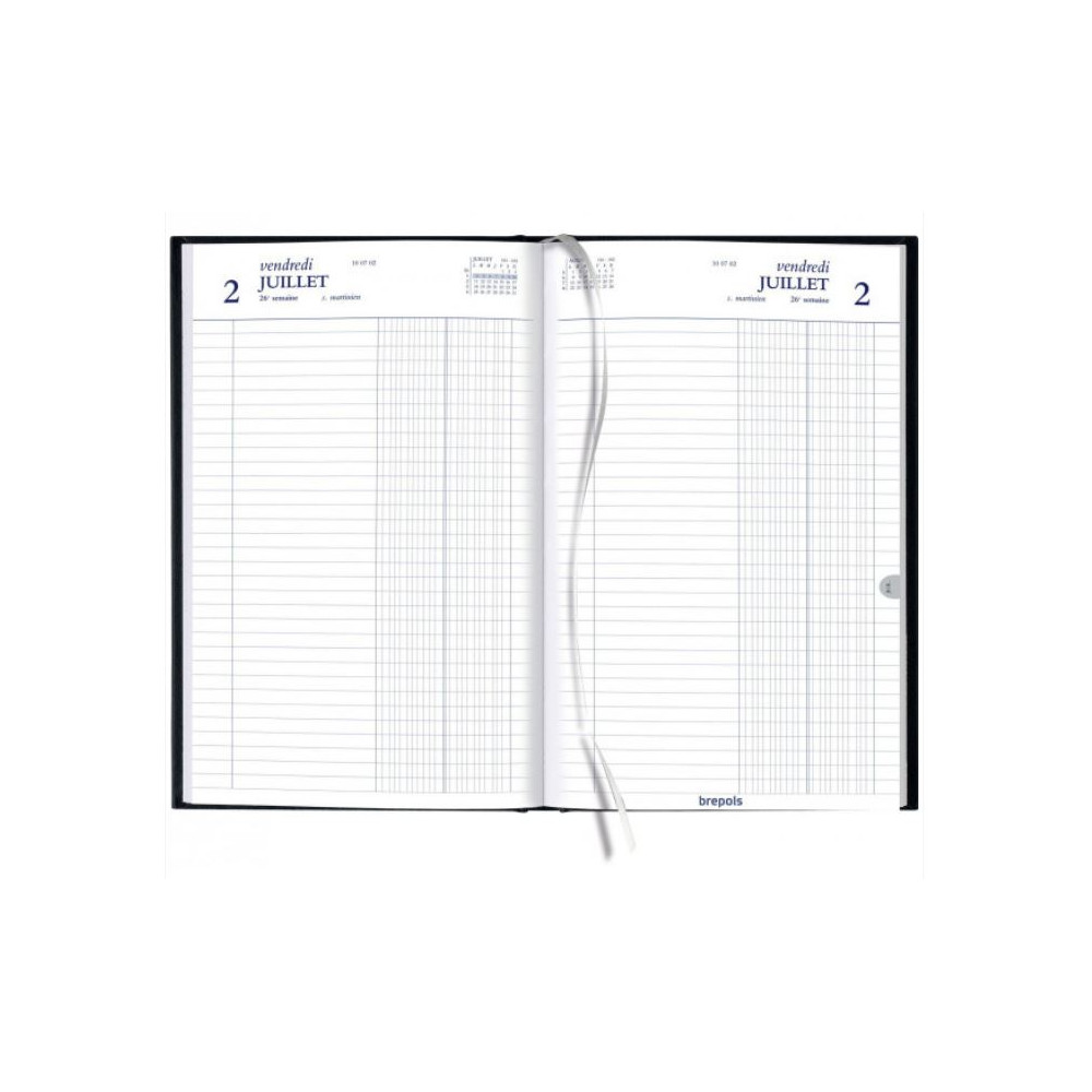 Agenda Banquier large 1 jour / 2 pages 17x27cm 2026 NOIR **