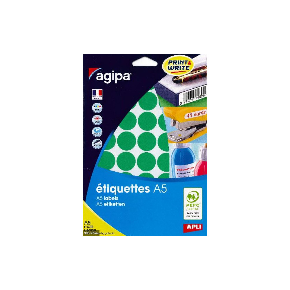 Pastilles signalisation - 24mm - Sachet de 400 - VERT **