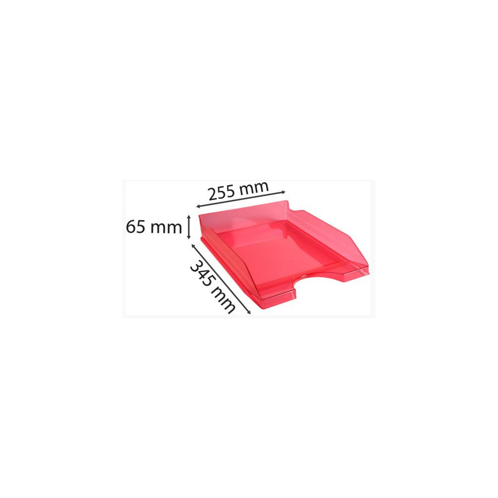 Corbeille courrier non ajourée PP - A4 - FRAMBOISE TRANSLUCIDE - Z