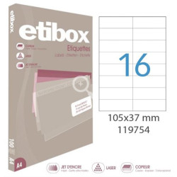 Etiquettes Multifonctions 105 x 37mm - 100 f. A4 - 1600 unités **