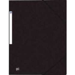 Chemise Elastiques 3 rabats A4 Carte lustrée NOIR  //