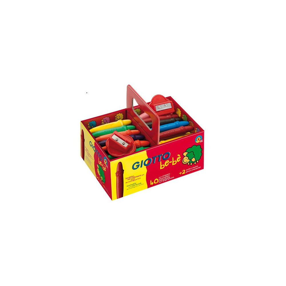 Crayon Cire GIOTTO BéBé - Gros module+2 taille crayon - 40 crayons