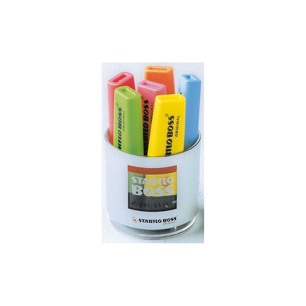 Surligneur STABILO BOSS - Trait 2 à 5mm - POT DE 6 COULEURS