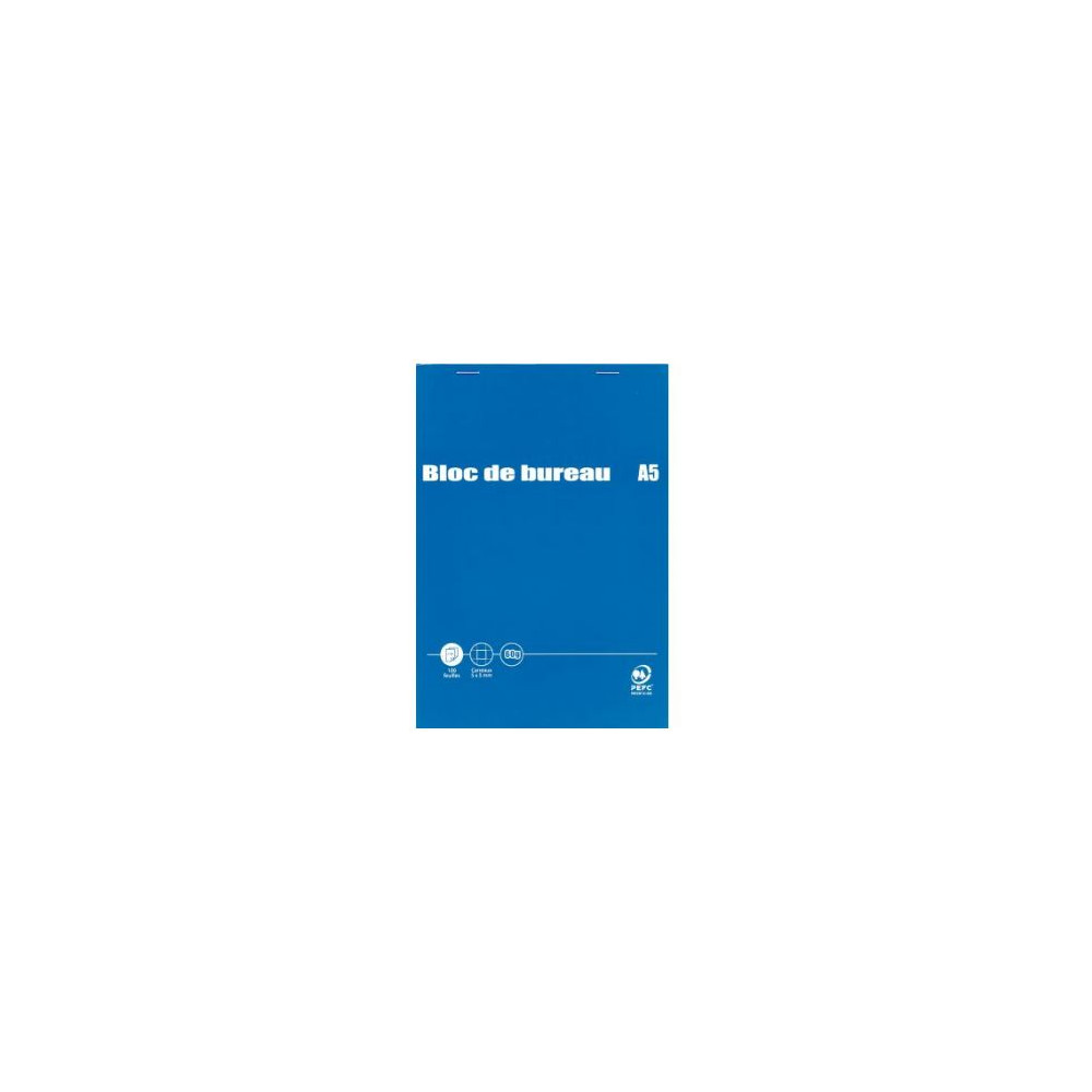 Bloc Bureau A5 5 x 5 - 200 p - 60g - Détachable - Dos carton //