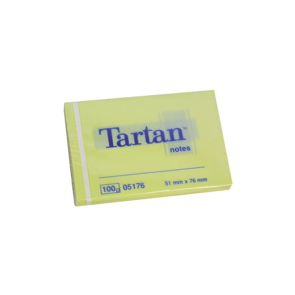 Bloc reposit. 76 x 51mm TARTAN - JAUNE - 100 f. (Unité) N°28055 NSFP