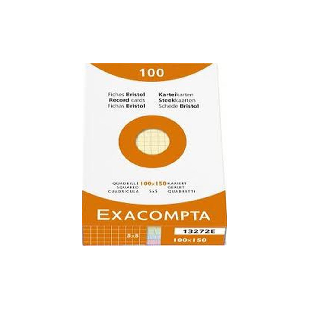 Fiches Bristol 10 x 15cm 205g 5 x 5 4 COULEURS 100 f EXACOMPTA //