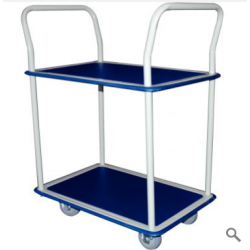 Chariot Double Etage 250kg - Roues PVC - Plateau l48xL74xH91cm 