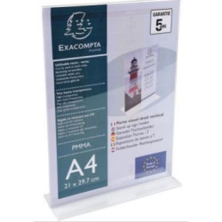 Presentoir droit plastique transparent pour document A4  //