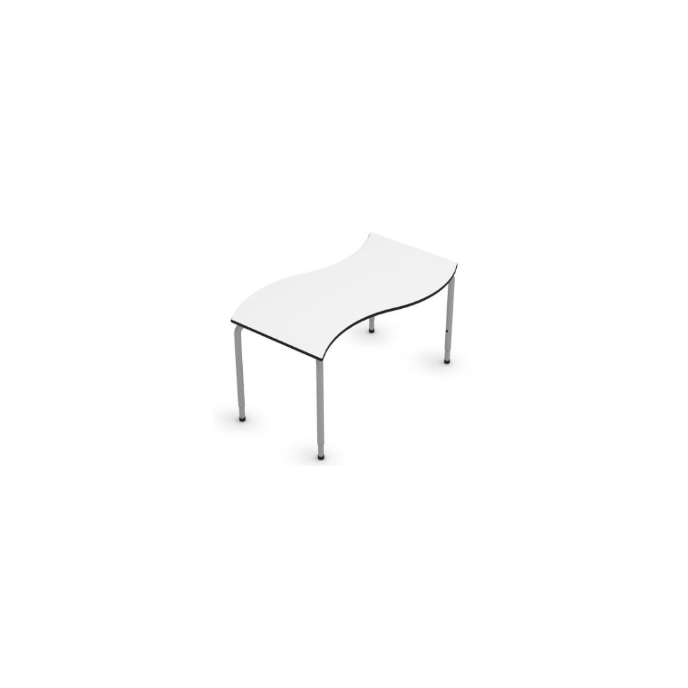 Table Vague WAVE - 130 x 65cm - Ajustable T4 à T6 - BLANC