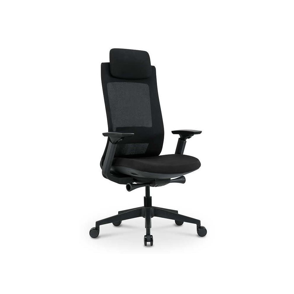 Fauteuil Collaborateur GINA H / Tissu et Résille Coloris Noir