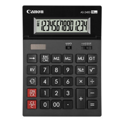Calculatrice Bureau 14 chif. CANON AS-2400 14x20 cm Sol/Pile //