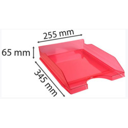 Corbeille courrier non ajourée PP - A4 - FRAMBOISE TRANSLUCIDE - Z