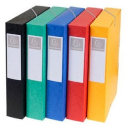 Boite classement Carton - Elast. 24x32cm Dos60mm EXACOMPTA ASSORT //