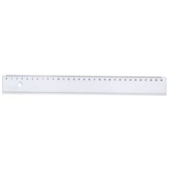 Regle Cristal incolore graduée - 1 biseau + bd antitache - 30cm  //
