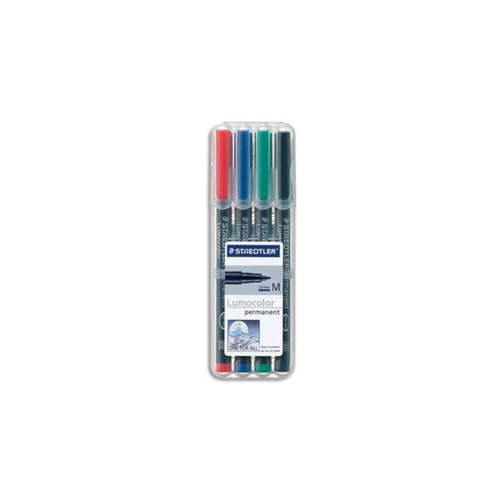 Marqueur perm. STAEDTLER OHP Lumocolor- 1mm - 4 COUL. 317WP4 //