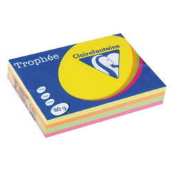 Rame A4 -  80g - Fluo 4 coul. - CLAIREFONTAINE (500 f.) Ref:1705