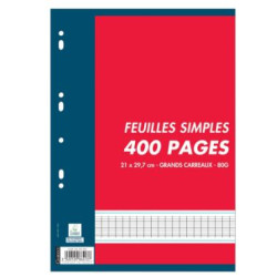 Feuillets mobiles - 80gr - A4 - Séyès - 400 pages - BLANC